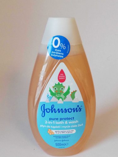 Johnson's Babahabfürdő és fürdető 500ml 2in1 bub. Pure Prot. (Kék)