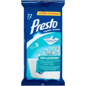   Presto Clean törlőkendő 72db-os Fürdőszobai 2in1 Power Fresh