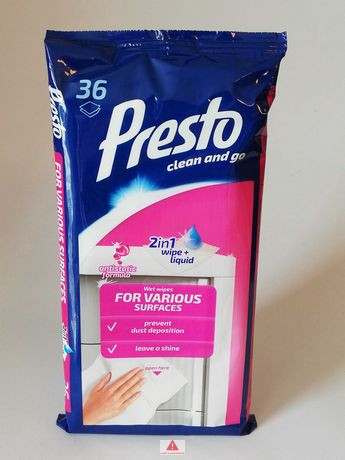 Presto Clean törlőkendő 36db-os Antisztatikus bútorápoló (Rózsaszín)