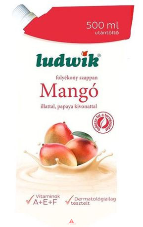 Ludwik foly.szappan ut. 500ml Mangó illat, Papaya kiv.