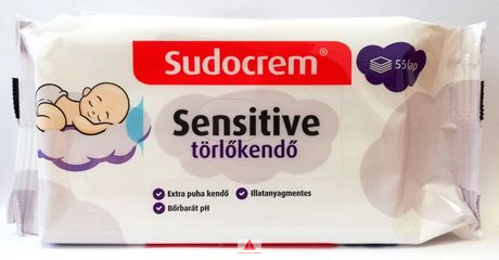 Sudocrem Nedves Törlőkendő 55db-os Sensitive