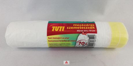 Tuti húzózáras szemeteszsák 70L Extra 15db/roll