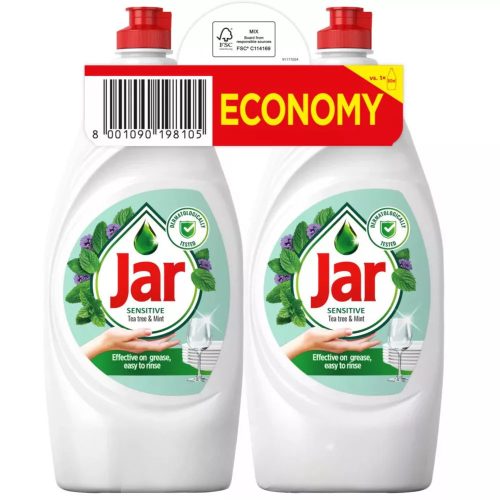 Jar mosogatószer DUO 2x900ml  sensitive tea tree&mint