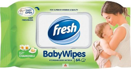 Fresh Baby törlőkendő 64db-os Kamilla, visszazárható