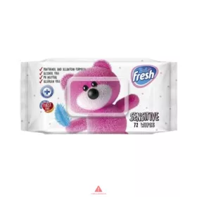   Fresh Nedves Törlőkendő 72db-os Baby Sensitive (Rózsaszín Maci)