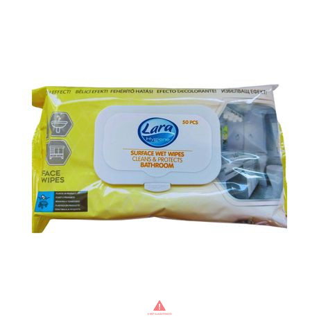 Lara Nedves Törlőkendő 50db-os Hygiene Fürdőszobai (Sárga)