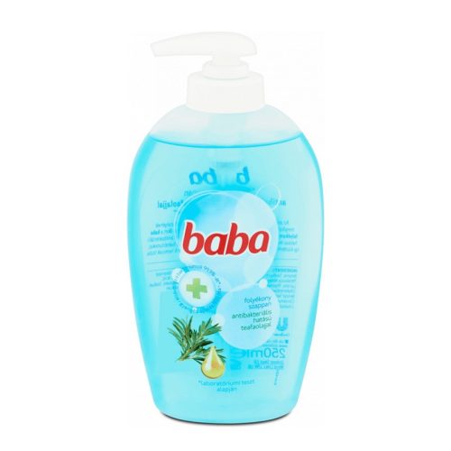 Baba foly.szappan pumpás 250ml Antibakt. hat. Teafaolajjal