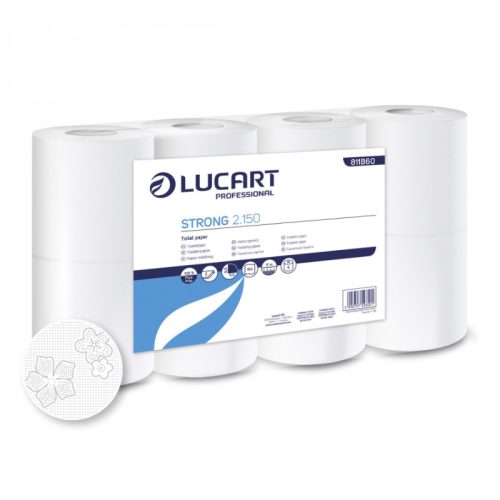 Lucart Strong 2.150 toalettpapír 2rtg. 100%cell.,hófehér, 150lap. 8tek/cs   811B60J