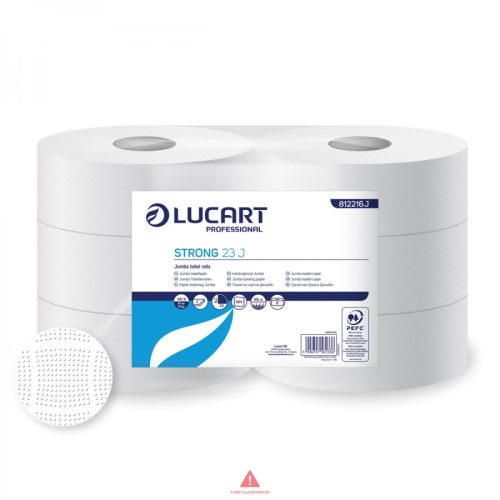 Lucart Strong 23 J  Nagytekercses toalettpapír  2 rtg. 100% cell. hófehér, 23 cm. 185m.  6tek/csom  812216J