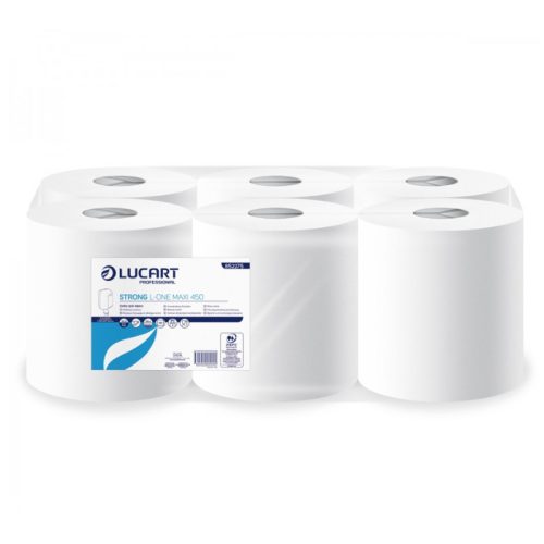 Lucart STRONG L-ONE MAXI 450 kéztörlő, 2rtg., 100%cell., hófehér, 6tek/csom.  852275U