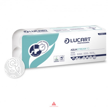 Lucart Aquastream 10 toalettpapír 2rtg. 200lap. 10tek.  10% cell. 811B67J