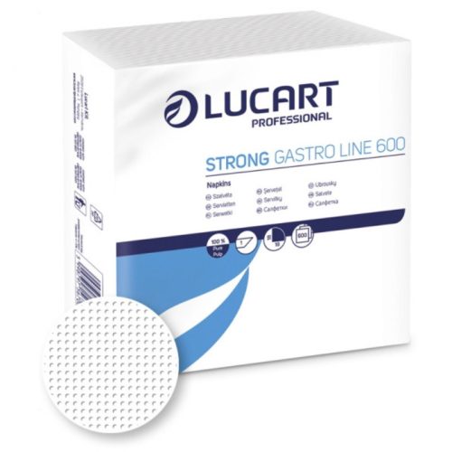 Lucart Strong Gastro Line 600 éttermi szalvéta 600 lapos hófehér,18x18, 832334