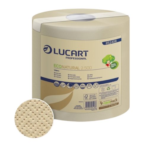 Lucart EcoNatural 2.500 környezetbarát univerzális tekercses törlő 2 rtg., havana ,500 lap 852406J