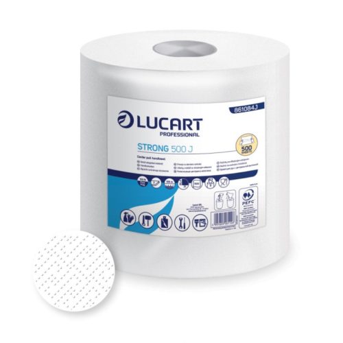 Lucart Strong 500 J univerzális tekercses törlő  2rtg. 500lap, 100% cell.,hófehér,   861084I