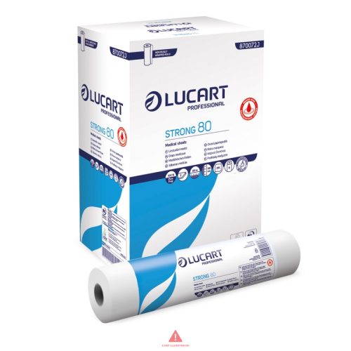 Lucart Strong 80 JOINT (CE jelöléssel)  Orvosi papírlepedő bakteriosztatikus 2 rtg. 100%cell. hófehér, 80 méter  6tek/krt  870072U