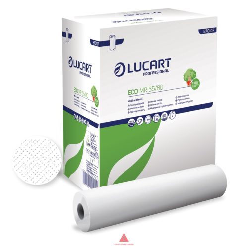 Lucart Eco MR 55/80 környezetbarát Orvosi papírlepedő  2 rtg., fehér,  80 méter  6tek/krt  870107U