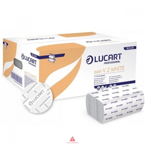 Lucart Easy V2 Hajtogatott kéztörlő 2rtg. fehér, 20x190 lap/karton  863048J