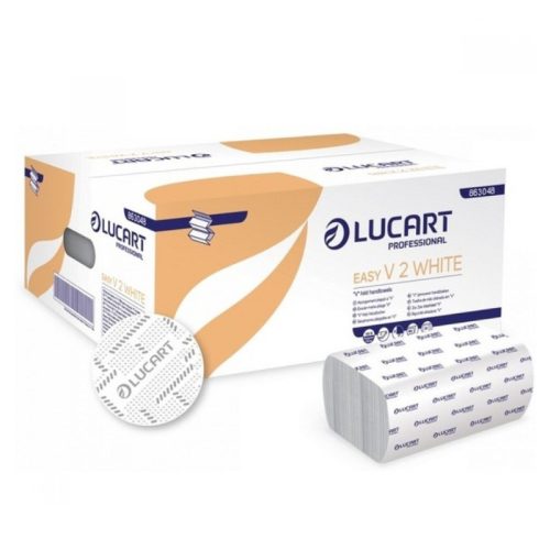 Lucart Easy V2 Hajtogatott kéztörlő 2rtg. fehér, 20x190 lap/karton  863048J