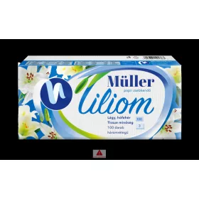   Müller Liliom Papírzsebkendő 100db-os 3rtg. 100% cell.  Natur